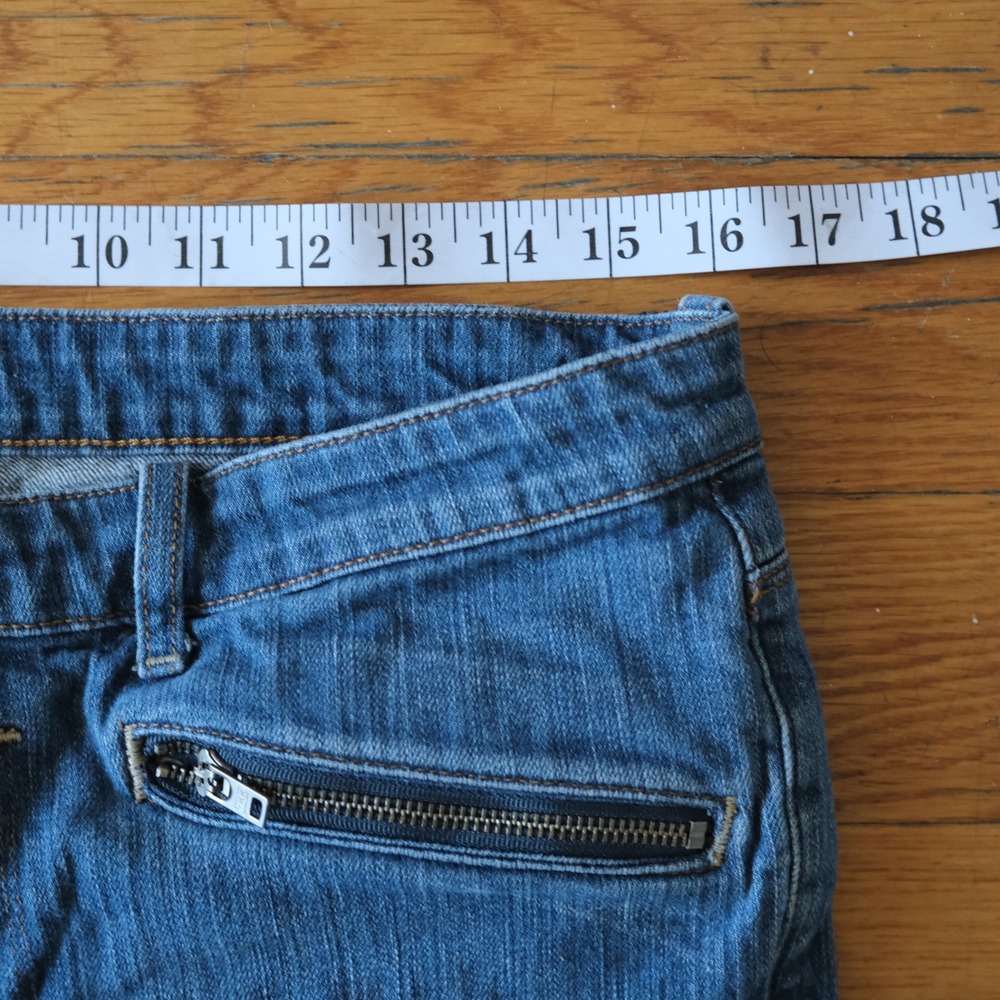 Polo Jeans Co Denim Jeans Women Blue Zip Pocket Y2K Utility 12 Whitney Flare Low - Picture 6 of 11